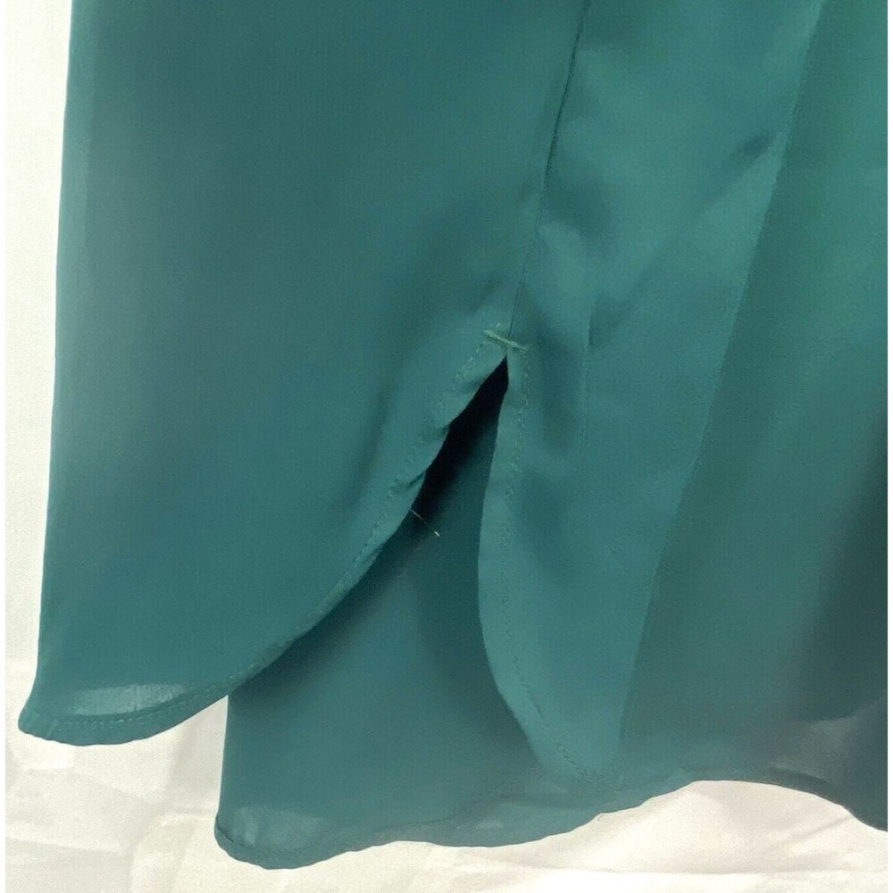 H&M Women's Slip Dress Lined Size 6 Green Sleeveless Sheer RN101255 - Picture 4 of 7